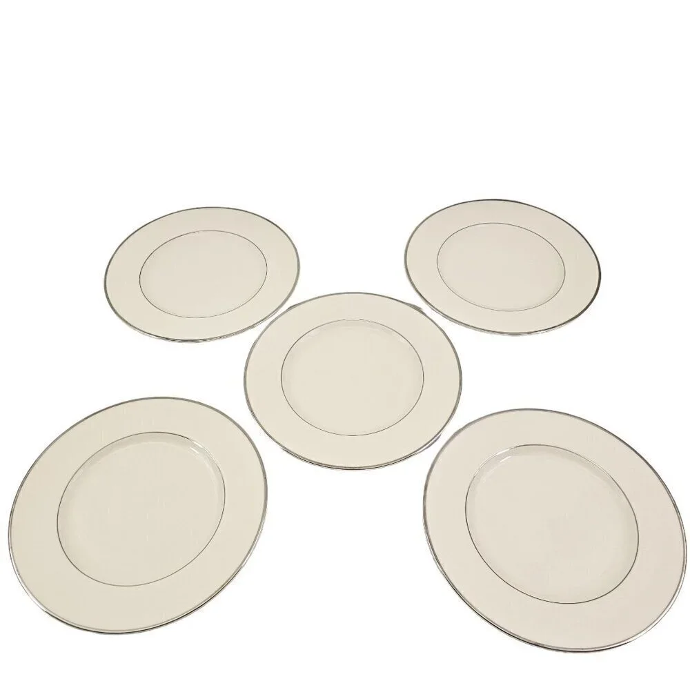 Royal Devon USA Simplicity Platinum 8 ¼” Salad Luncheon Plates – Set of 5
